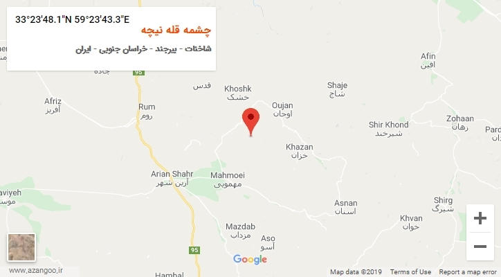 روستای چشمه قله نیچه بر روی نقشه