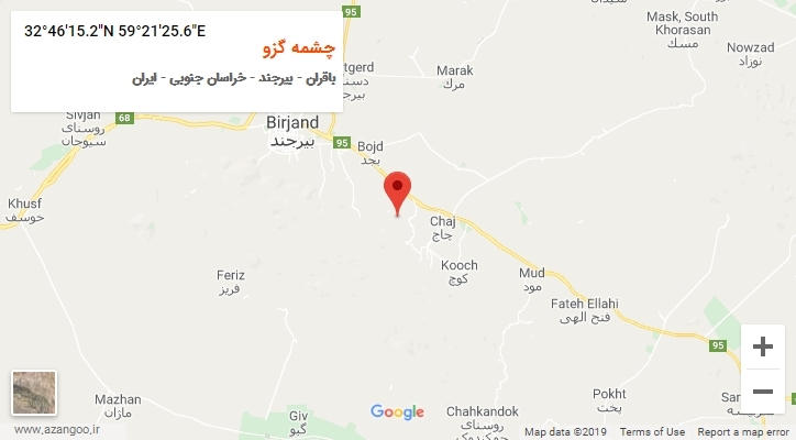 روستای چشمه گزو بر روی نقشه
