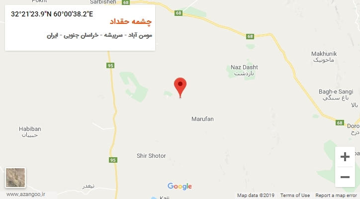 روستای چشمه حقداد بر روی نقشه