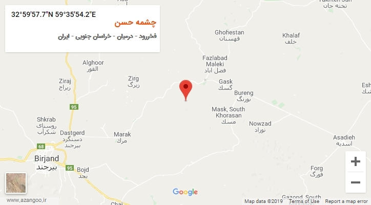 روستای چشمه حسن بر روی نقشه