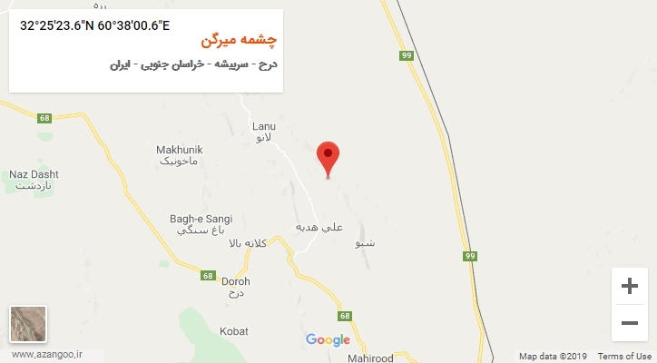 روستای چشمه میرگن بر روی نقشه