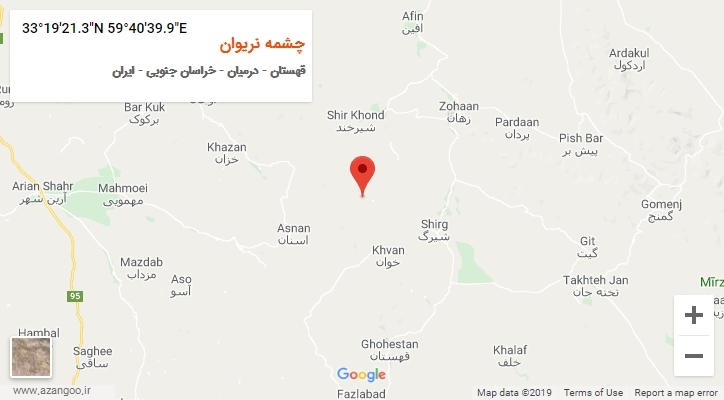 روستای چشمه نریوان بر روی نقشه