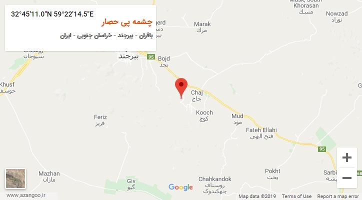 روستای چشمه پی حصار بر روی نقشه