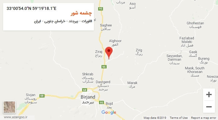 روستای چشمه شور بر روی نقشه