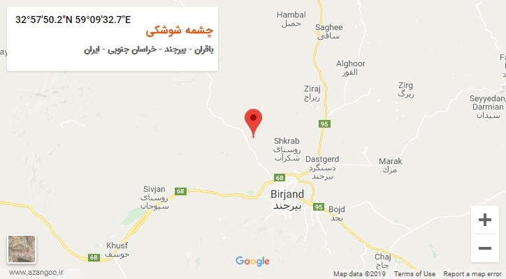 روستای چشمه شوشکی بر روی نقشه