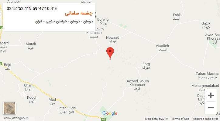 روستای چشمه سلمانی بر روی نقشه
