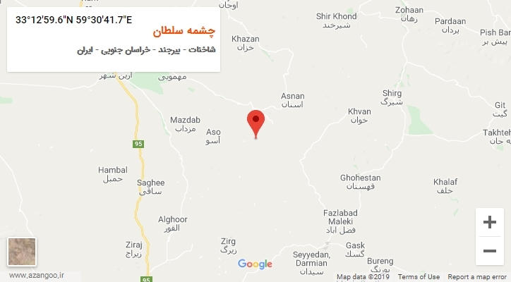 روستای چشمه سلطان بر روی نقشه