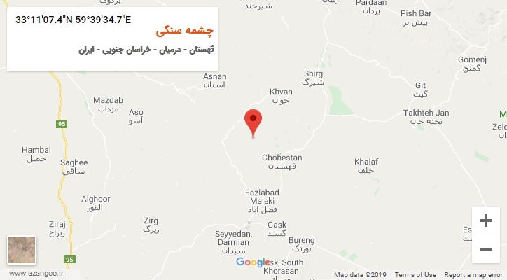 روستای چشمه سنگی بر روی نقشه