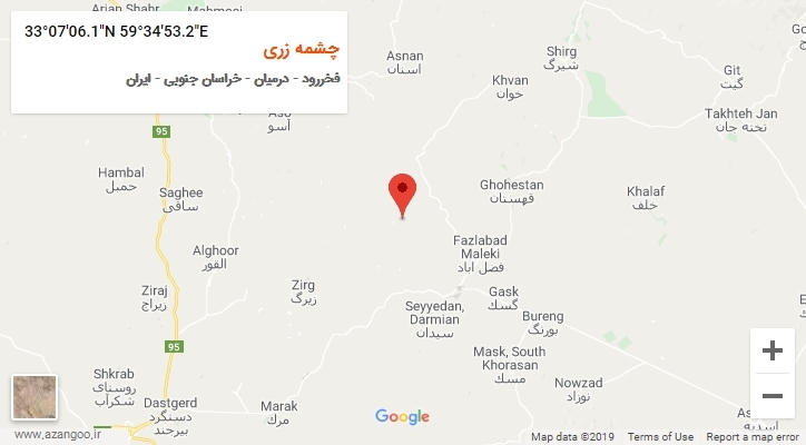 روستای چشمه زری بر روی نقشه