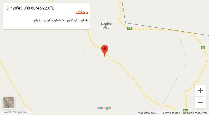روستای دهکک بر روی نقشه