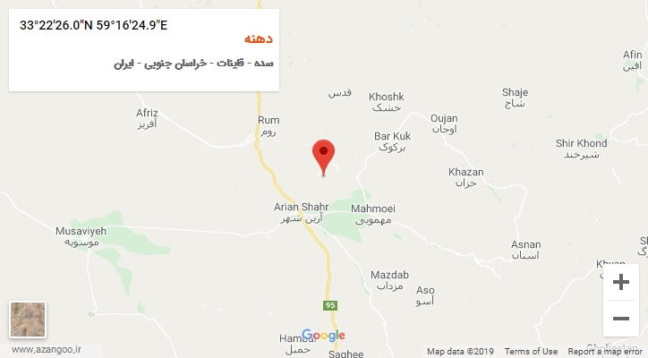 روستای دهنه بر روی نقشه