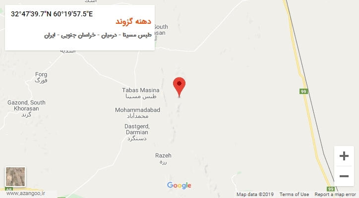 روستای دهنه گزوند بر روی نقشه