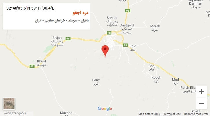 روستای دره اجقو بر روی نقشه