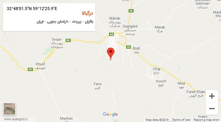 روستای دزگبالا بر روی نقشه