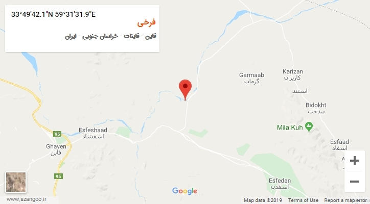 روستای فرخی بر روی نقشه