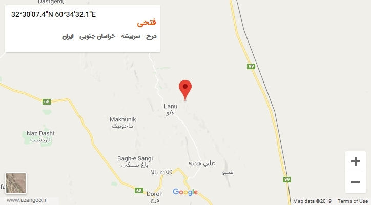 روستای فتحی بر روی نقشه