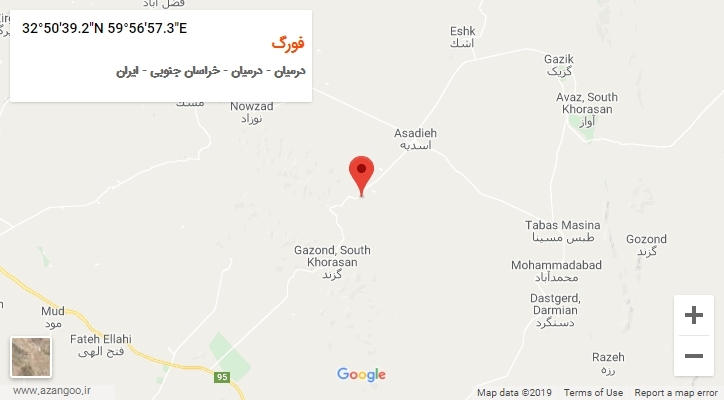 روستای فورگ بر روی نقشه