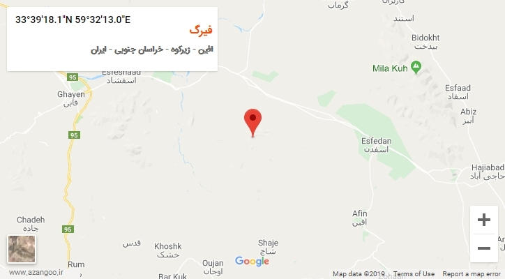 روستای فیرگ بر روی نقشه