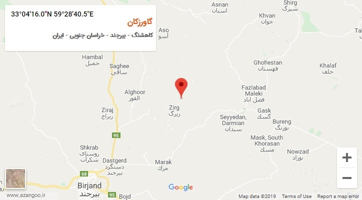 روستای گاورزکان بر روی نقشه