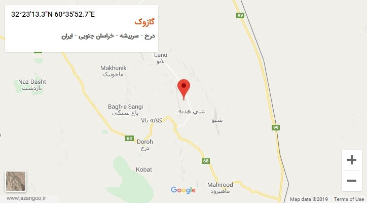 روستای گازوک بر روی نقشه
