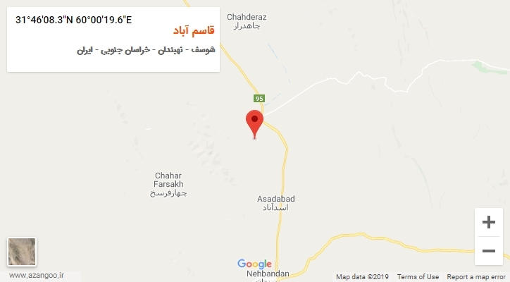 روستای قاسم آباد بر روی نقشه