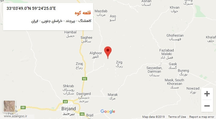 روستای قلعه کوه بر روی نقشه