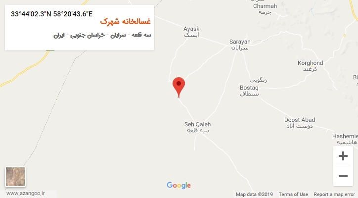 روستای غسالخانه شهرک بر روی نقشه