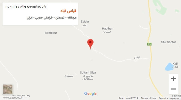 روستای قیاس آباد بر روی نقشه