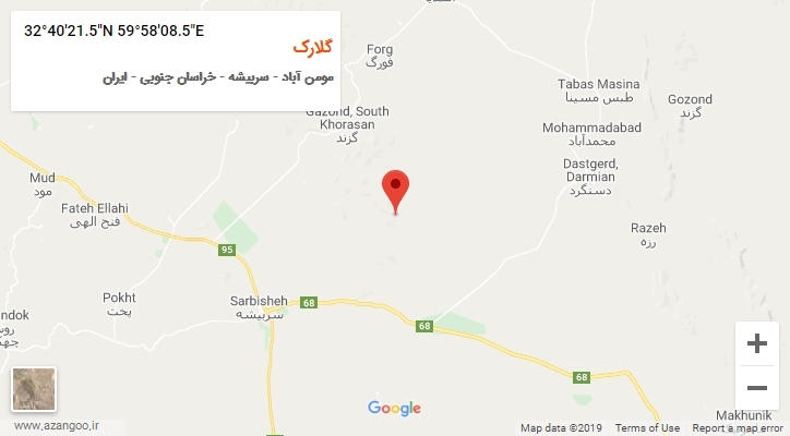 روستای گلارک بر روی نقشه