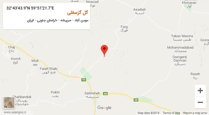 روستای گل گزسفلی بر روی نقشه