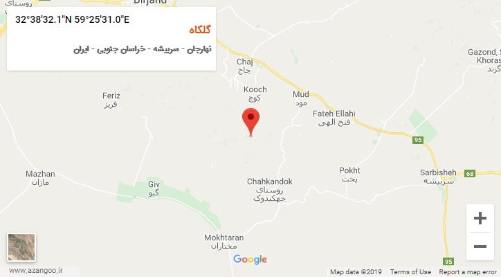 روستای گلکاه بر روی نقشه