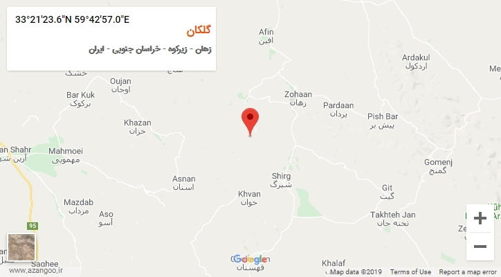 روستای گلکان بر روی نقشه