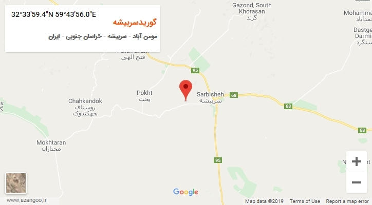 روستای گوریدسربیشه بر روی نقشه