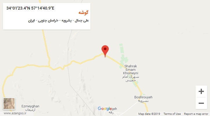 روستای گوشه بر روی نقشه