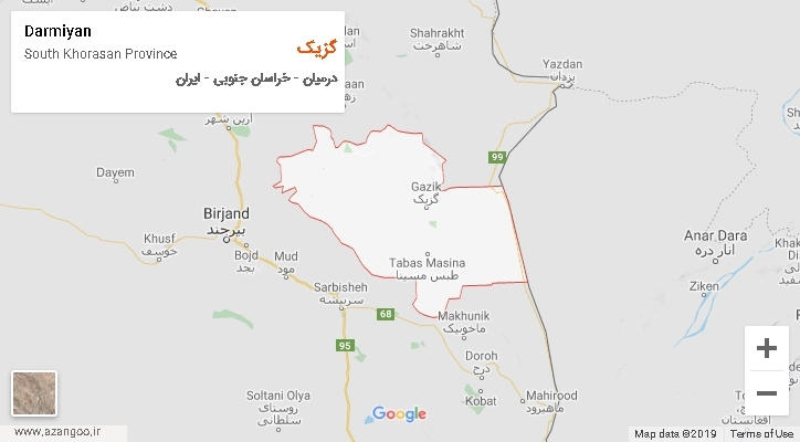 دهستان گزیک بر روی نقشه