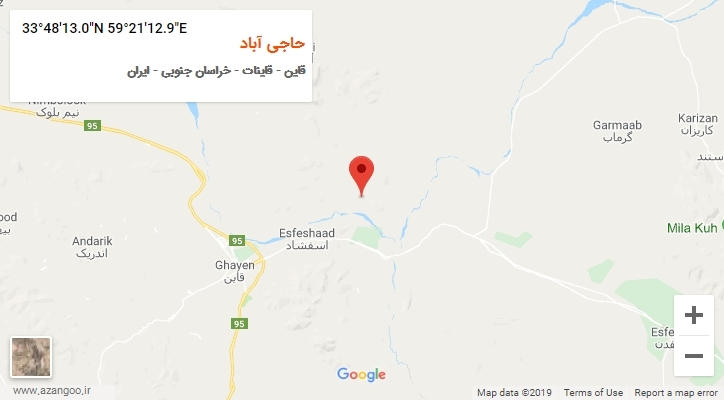 روستای حاجی آباد بر روی نقشه