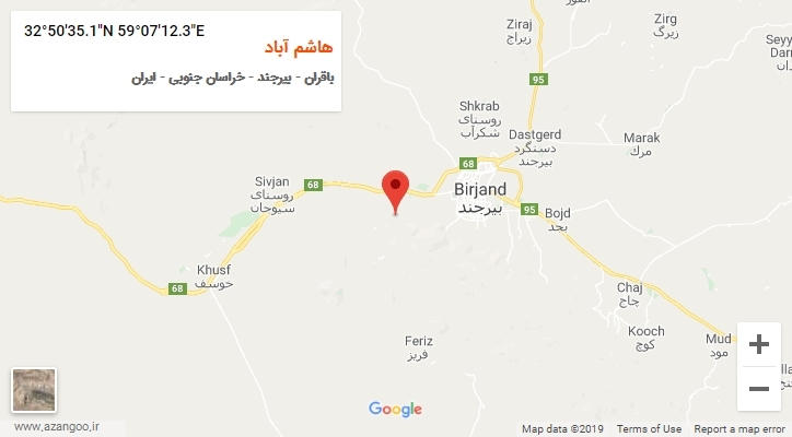 روستای هاشم آباد بر روی نقشه