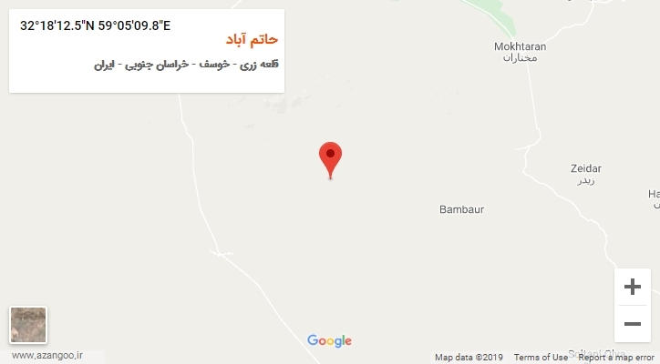 روستای حاتم آباد بر روی نقشه