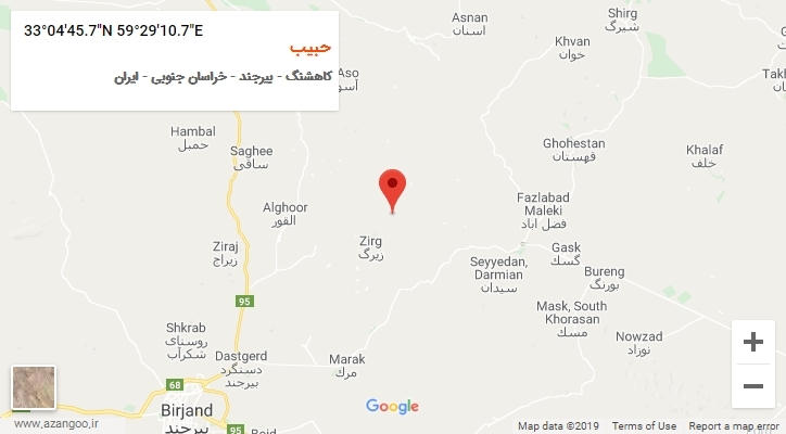 روستای حبیب بر روی نقشه