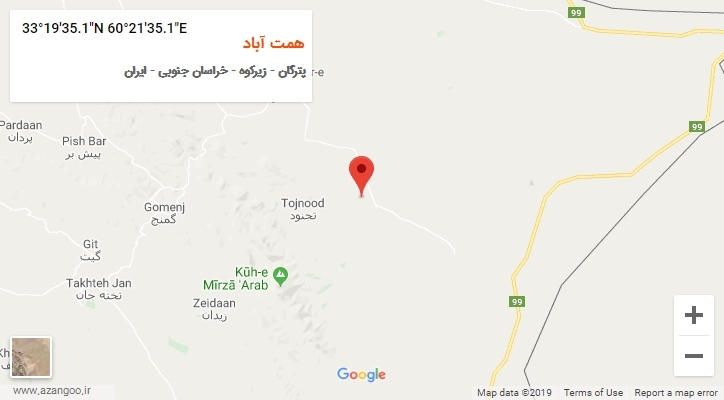 روستای همت آباد بر روی نقشه
