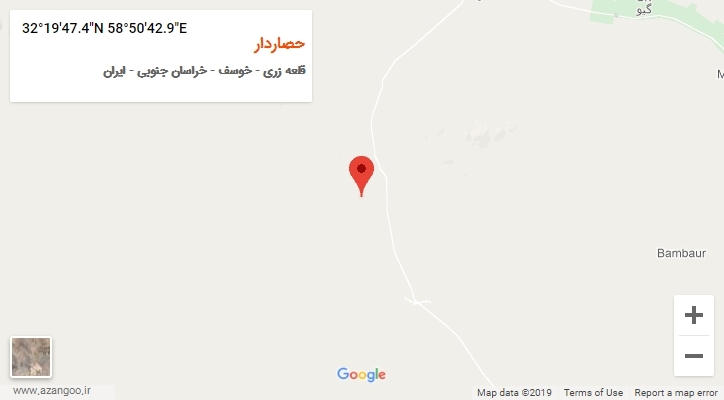 روستای حصاردار بر روی نقشه