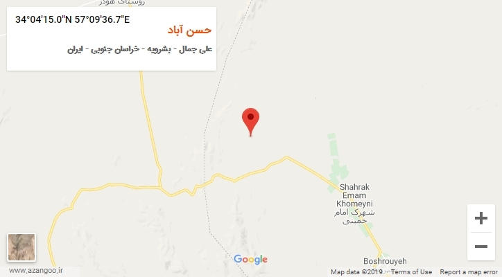 روستای حسن آباد بر روی نقشه