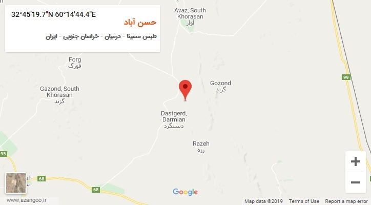 روستای حسن آباد بر روی نقشه