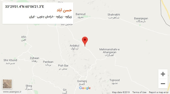 روستای حسن آباد بر روی نقشه