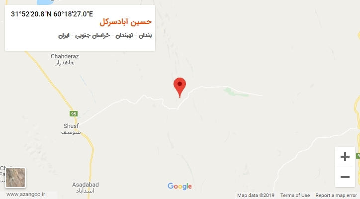 روستای حسین آبادسرکل بر روی نقشه