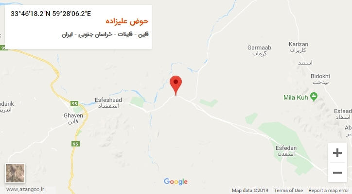 روستای حوض علیزاده بر روی نقشه