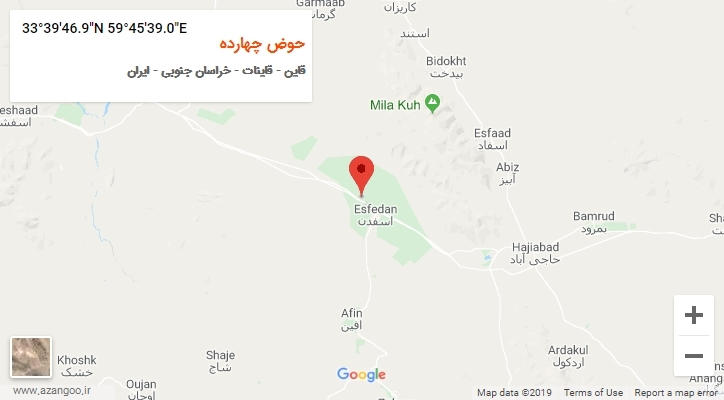 روستای حوض چهارده بر روی نقشه