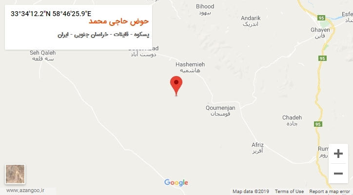 روستای حوض حاجی محمد بر روی نقشه