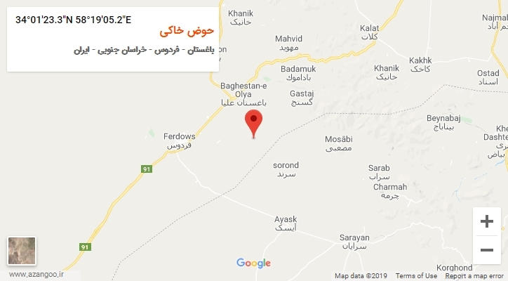 روستای حوض خاکی بر روی نقشه