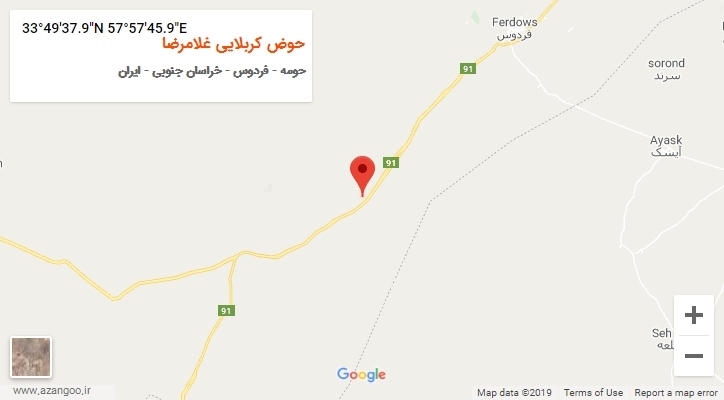 روستای حوض کربلایی غلامرضا بر روی نقشه